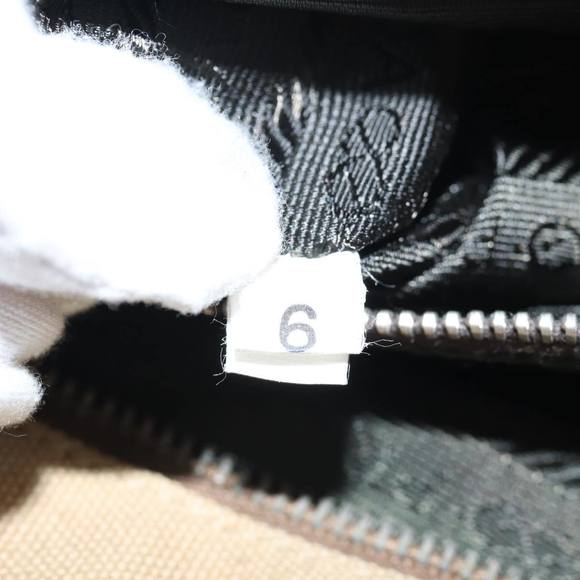 PRADA Shoulder Bag Canvas Leather Beige Green Auth bs15610 - Picture 12 of 16